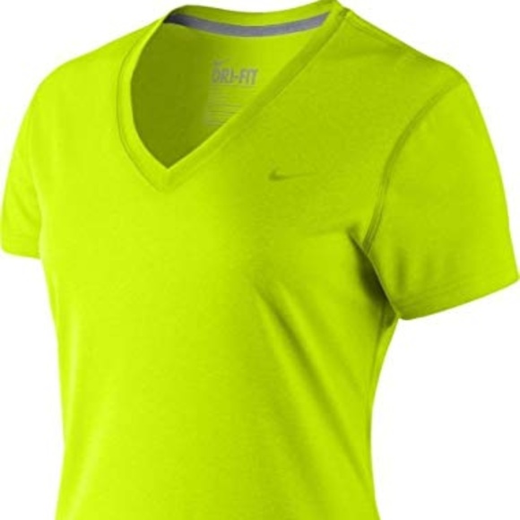 Nike Tops - Nike Dri-Fit V-neck tee Small – regular fit - neon